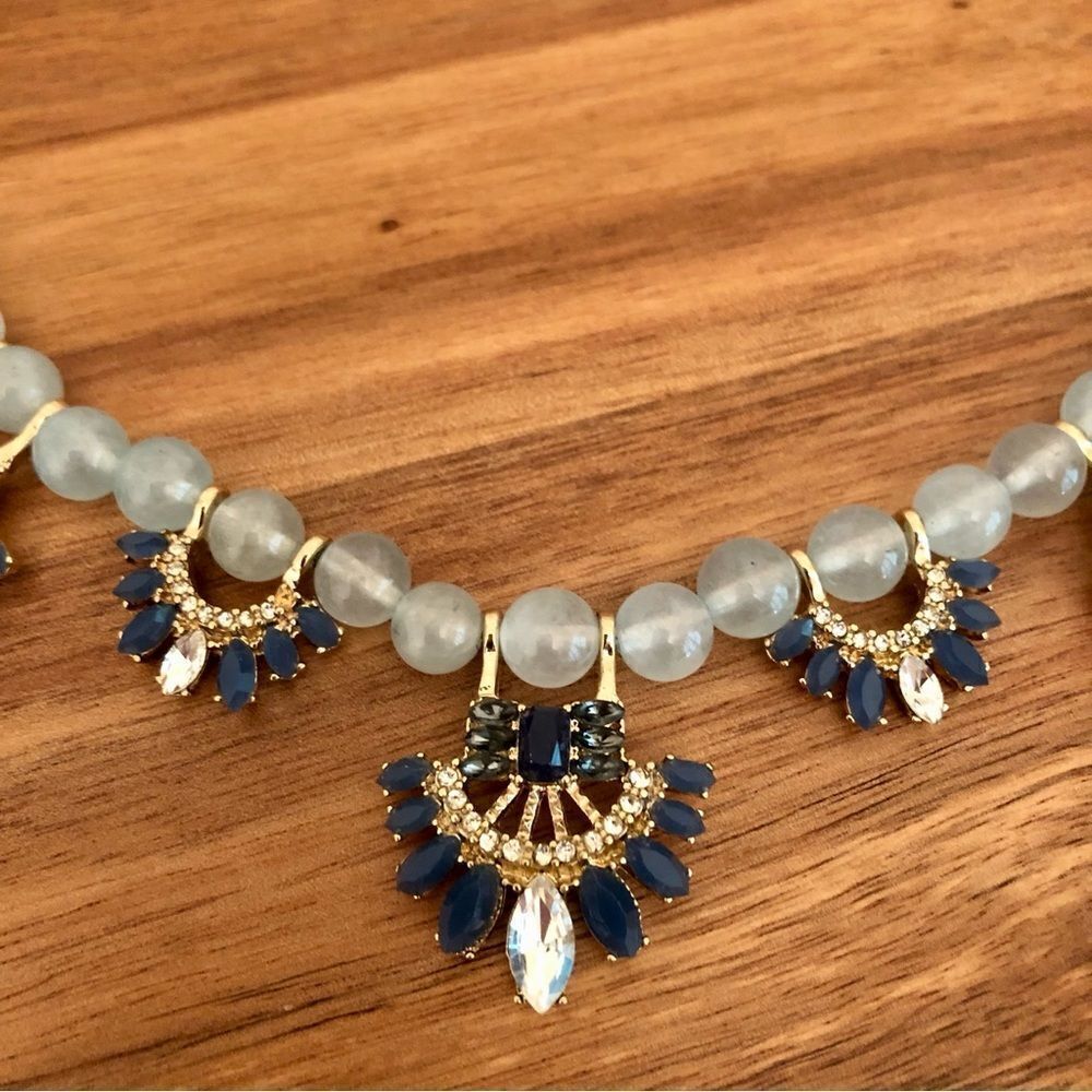 LOFT | Rhinestone Beaded Statement Necklace | 18” Adjustable